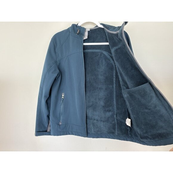 Free Country Softshell Jacket Women's M Full Zip Fleece Lined Marine Blue Coat - Picture 3 of 7